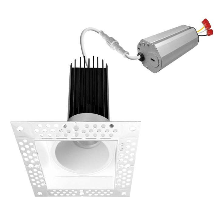 2 Inch White Square Trimless Recessed Lighting - 15W - 1,000 Lumens - 120V