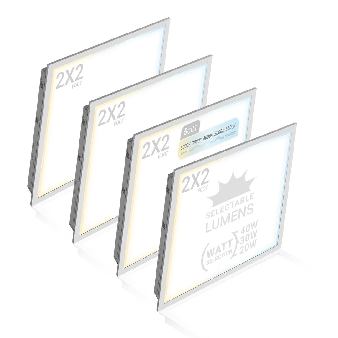 2x2 LED Drop Ceiling Lights Backlit Panel - 5CCT 3000K-6500K - 4400LM - 4 Pack