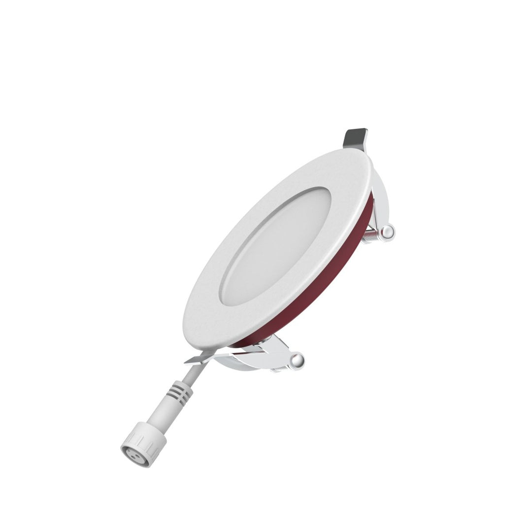 3" Inch 2 Hour Fire Rated Recessed Light Slim Canless LED Wafer Lights - Wet Rated - 5CCT 2700K-5000K - 550LM