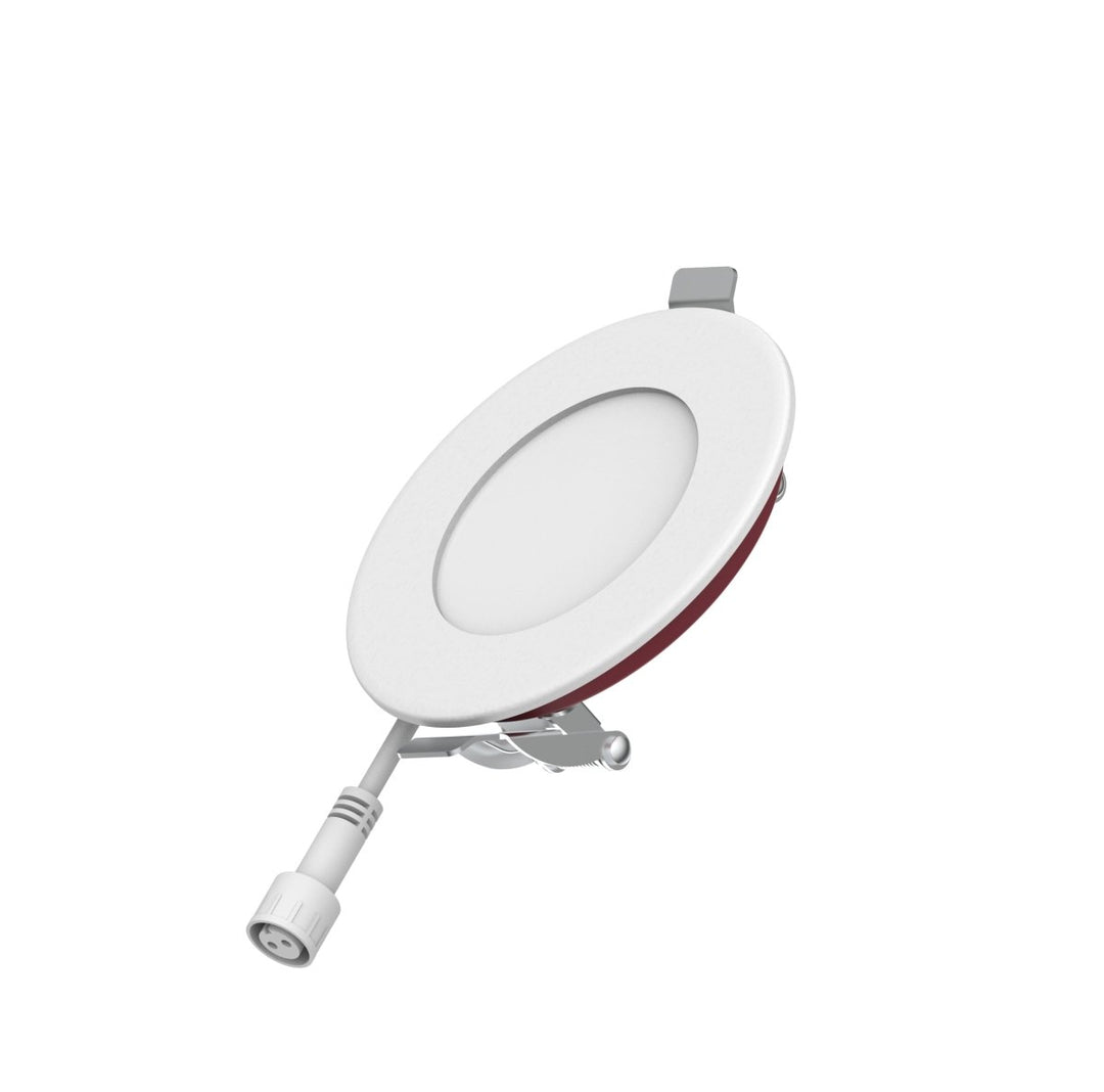 3" Inch 2 Hour Fire Rated Recessed Light Slim Canless LED Wafer Lights - Wet Rated - 5CCT 2700K-5000K - 550LM