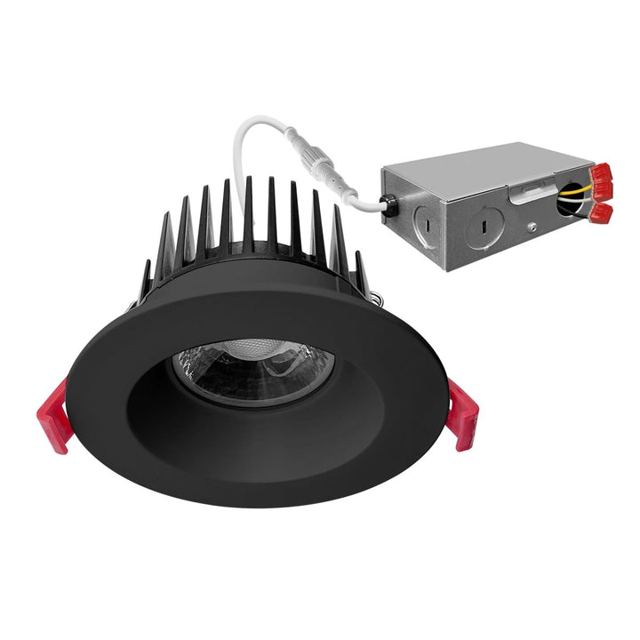 4 Inch Black Anti-Glare Recessed Lighting Canless LED Downlights 120V - COB LED Chip - Wet Rated - 5CCT 2700K-5000K - 1100LM