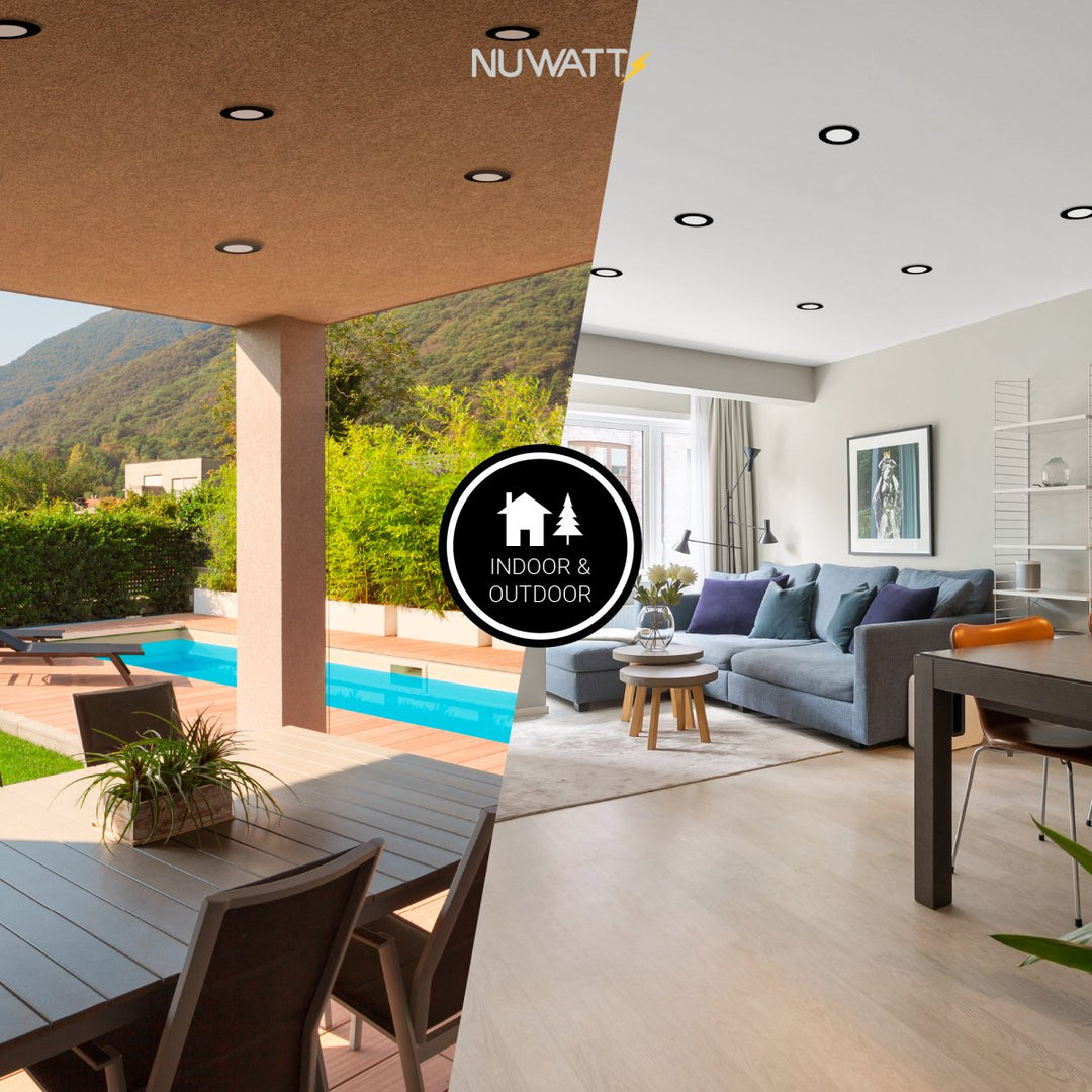 4" Inch Black Canless Recessed Lighting LED Wafer Lights - Wet Rated - 5CCT 2700K-5000K - 630LM