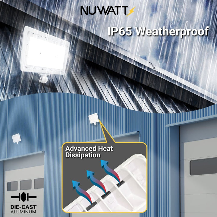 50W LED Flood Lights Outdoor Security Lighting - Waterproof - 3CCT 3000K-5000K - 7050LM - Knuckle Mount