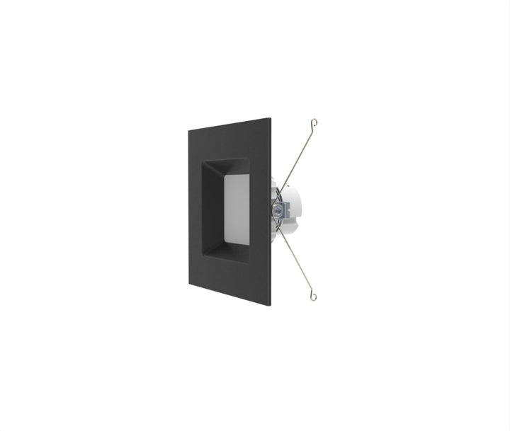 6" Inch Black Square Recessed Lighting Retrofit Can Lights - Wet Rated - 5CCT 2700K-5000K - 1100LM
