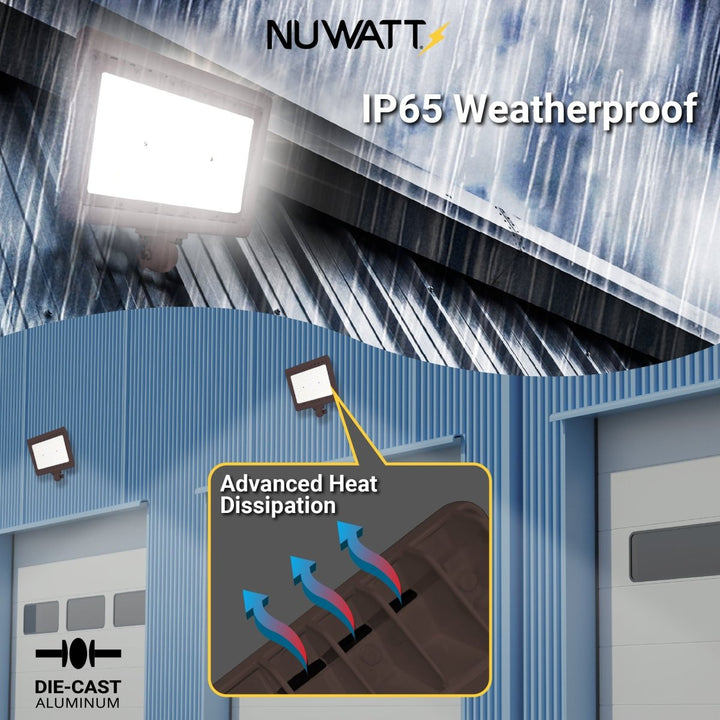 90W Bronze Flood Light LED Outdoor Security Lights - Waterproof - 3CCT 3000K-5000K - 12600LM - Knuckle Mount