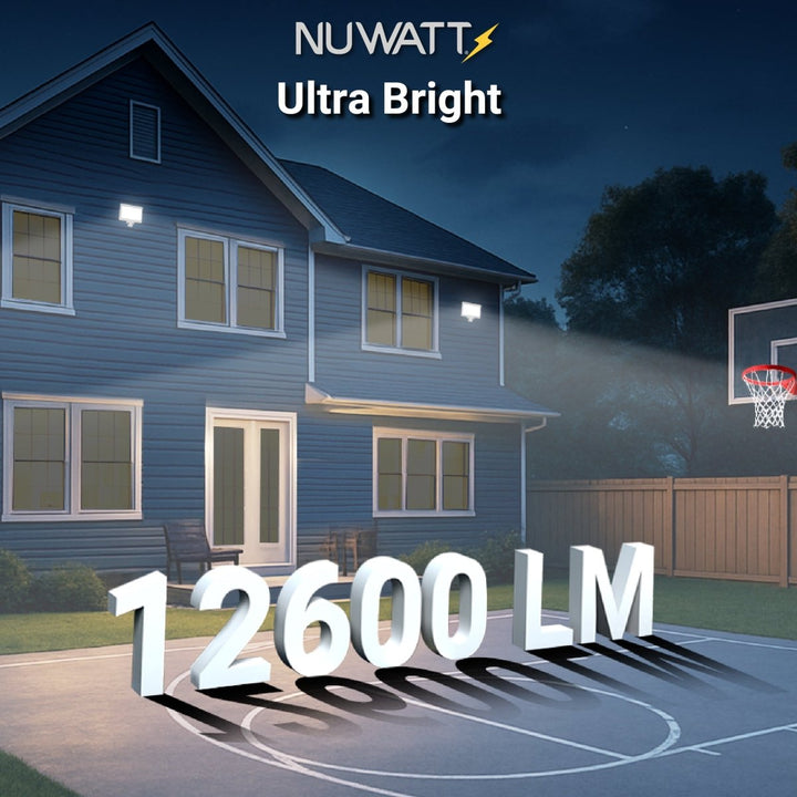 90W LED Flood Lights Outdoor Security Lighting - Waterproof - 3CCT 3000K-5000K - 12600LM - Knuckle Mount