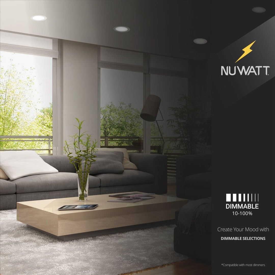 4" Inch Brushed Nickel Retrofit LED Recessed Can Lights - Wet Rated - 5CCT 2700K-5000K - 680LM