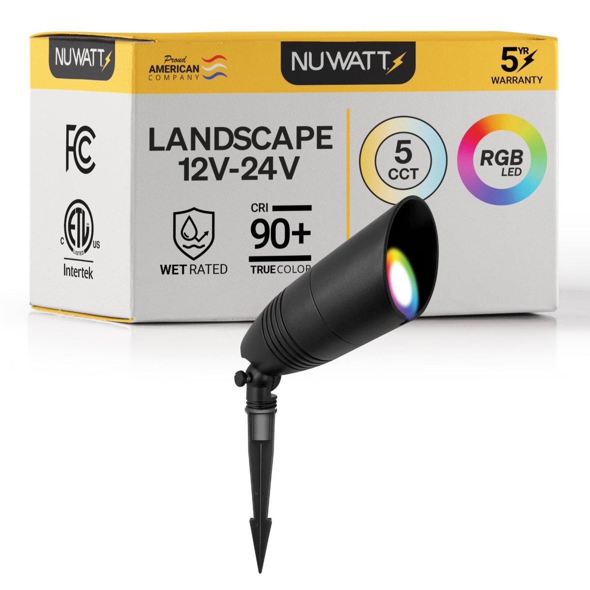 Black Low Voltage LED Landscape Spotlights for Outdoor Gardens
