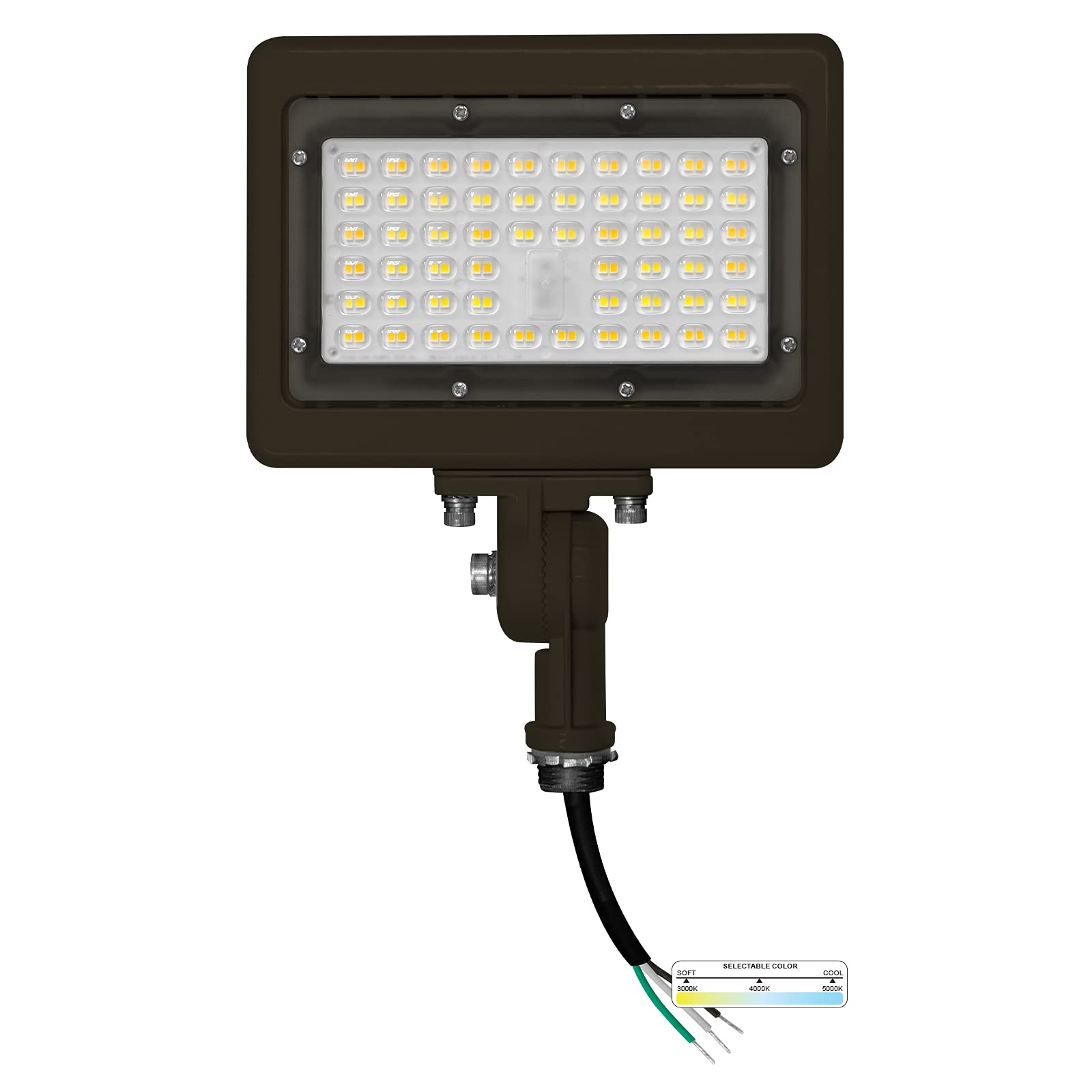 Low Voltage LED Landscape Flood Light - Knuckle Mount - 50 Watt - 5250 -  Lumens - 5000K Daylight - Bronze - 12V