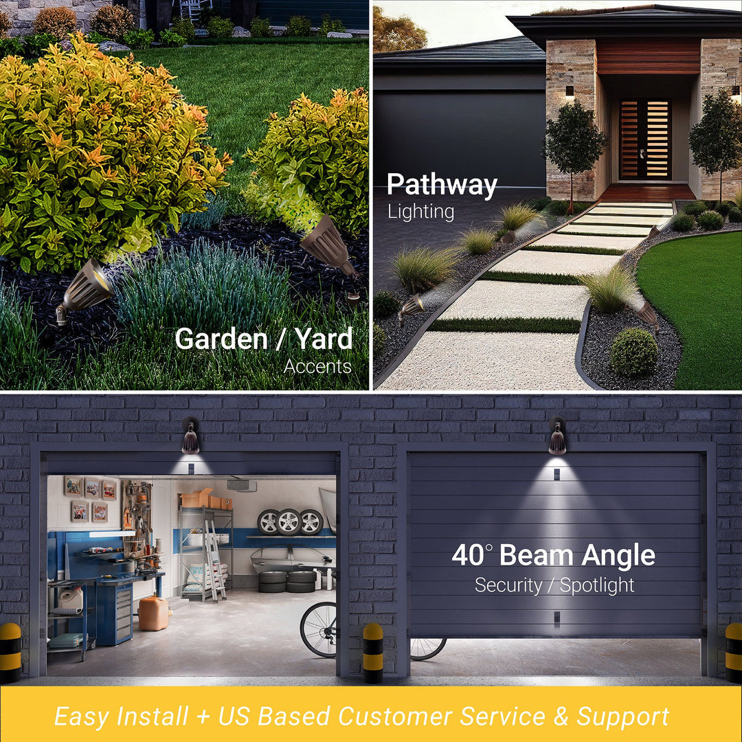 NUWATT 25W LED Bullet Spotlight Flood Light with 3CCT Switch & Knuckle Mount 120-277V Commercial Outdoor Weatherproof Landscape LED, 3500LM, Dimmable, UL-Listed | | Nuwatt Lighting