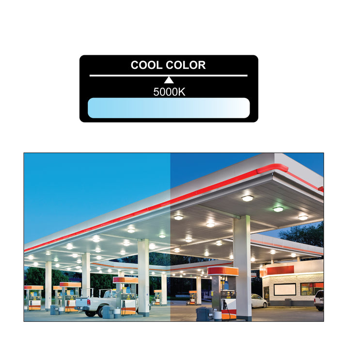 NUWATT (2 Pack) Waterproof LED Canopy Gas Station Light 150W Ultra Bright Daylight 5000K, 18000 Lumens, Internal Driver, Outdoor High Bay Garage Subway 120-277V DLC Listed | LED Canopy | Nuwatt Lighting