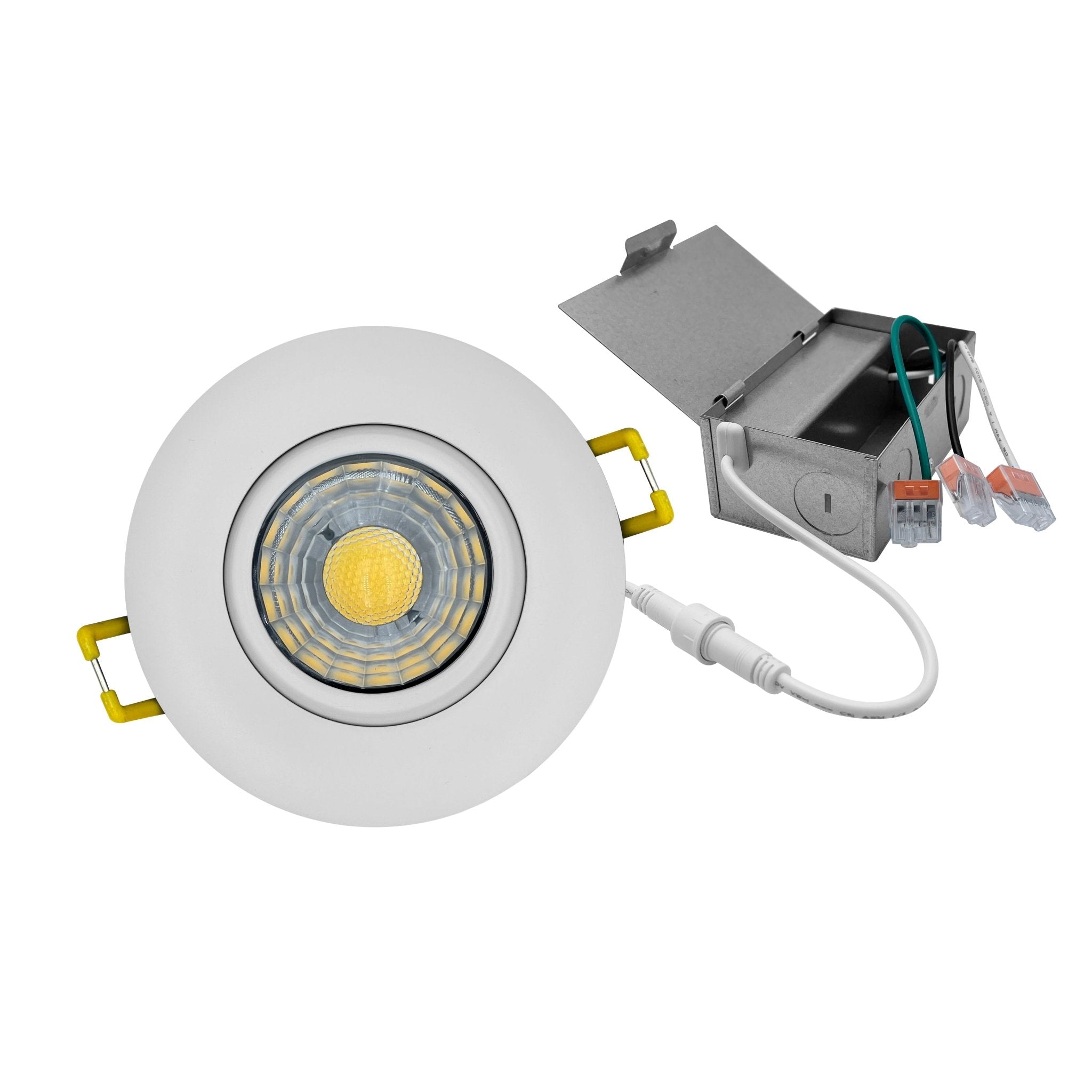 NuWatt 3 in. LED Brushed Nickel Eyeball Gimbal Canless Integrated LED  Recessed Light Kit Dimmable 5 CCT 2700K to 5000K (4-Pack) NW-GMB-3-5CT-N-R-4P  - The Home Depot