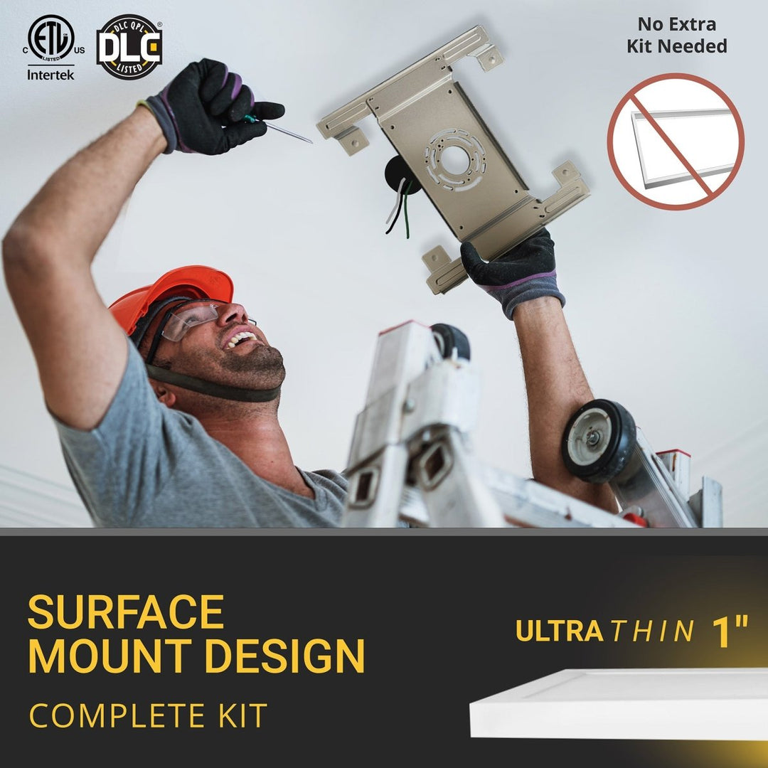 2x2 LED Flat Panel Light Surface Mount - 0-10V Dimmable - 3CCT 3000K-5000K - 4000LM