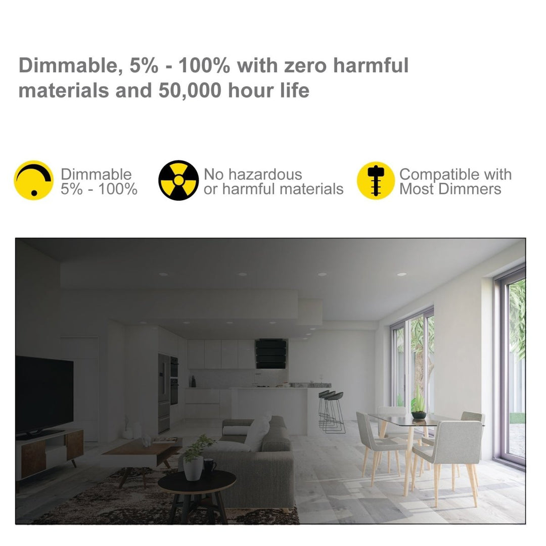 6" Inch White Round Slim Recessed LED Ceiling Light - 5 Kelvin Temperatures (5CCT) - 15 Watt - 1050 Lumens - Dimmable | Panel Recessed Light | Nuwatt Lighting