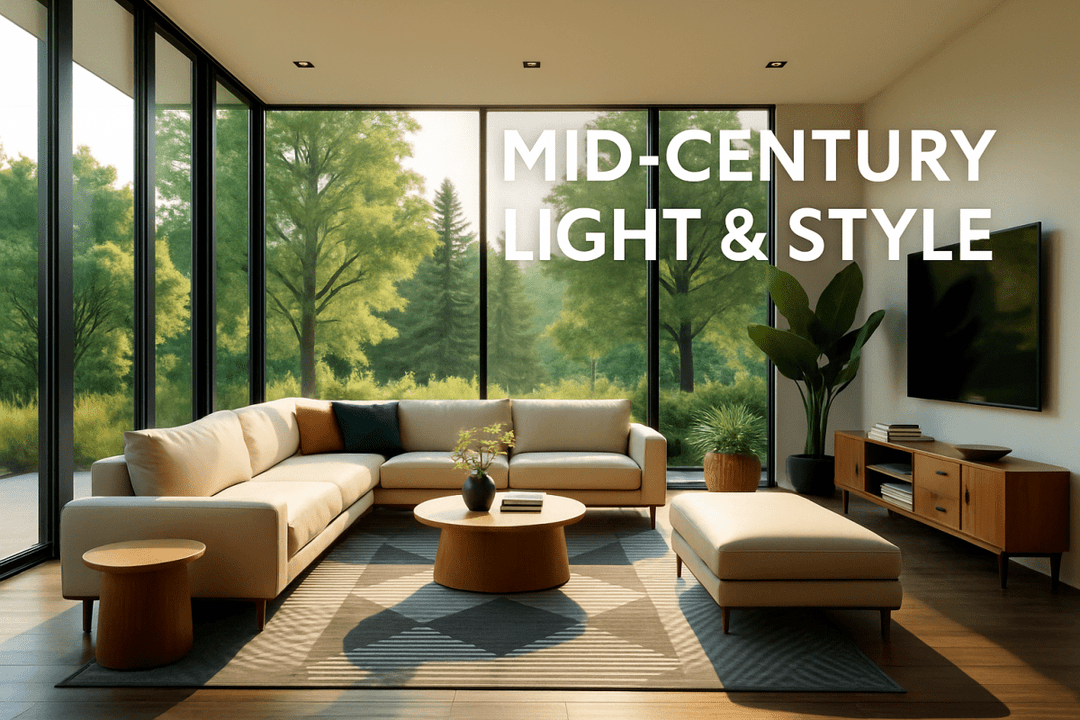 NuWatt square recessed lighting in a classic mid centrury modern designed home 