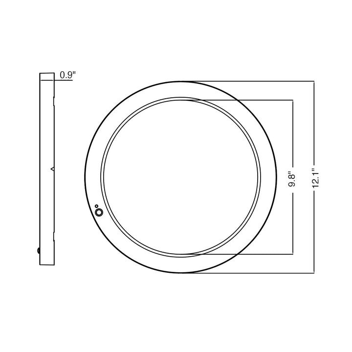 12 Inch Surface Mount LED Ceiling Light - Bi Level Motion Sensor - Dimmable - 5CCT Selectable - 23 Watts - 1950 Lumens - 120V