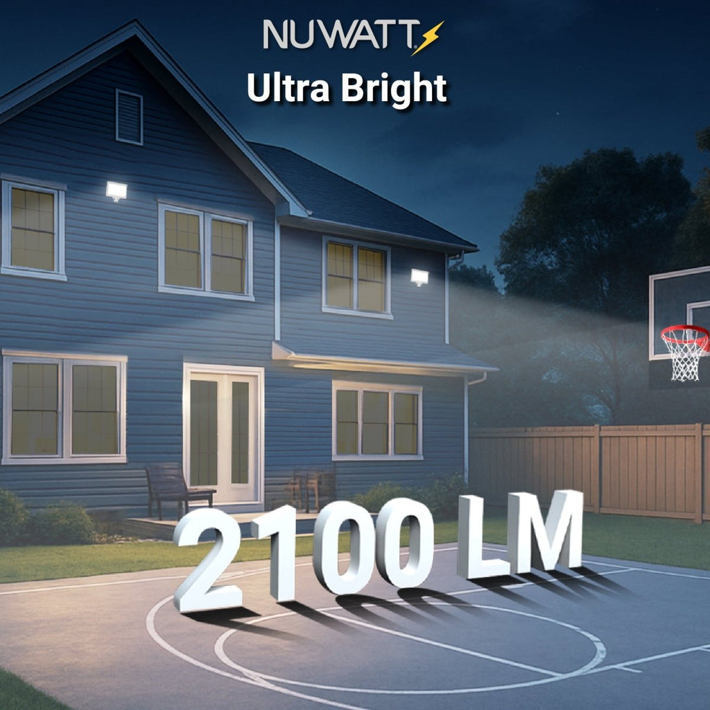 15W LED Flood Lights Outdoor Security Lighting - Waterproof - 3CCT 3000K-5000K - 2100LM - Knuckle Mount