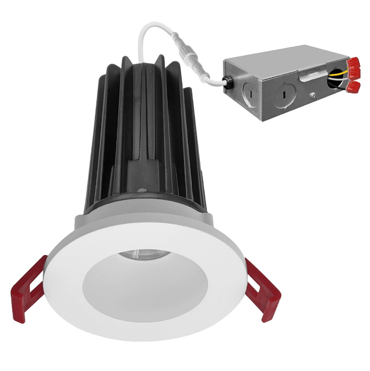 2 Inch Anti-Glare Recessed Lighting Canless LED Downlights 120V - 15W - COB LED Chip - Wet Rated - 5CCT 2700K-5000K - 1000LM