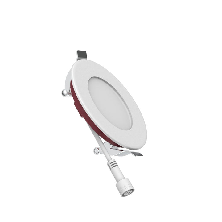 3" Inch 2 Hour Fire Rated Recessed Light Slim Canless LED Wafer Lights - Wet Rated - 5CCT 2700K-5000K - 550LM