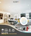 3" Inch Canless Recessed Lighting Slim LED Wafer Lights - Wet Rated - 5CCT 2700K-5000K - 550LM