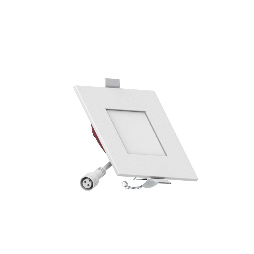 3" Inch Square 2 Hour Fire Rated Recessed Light Slim Canless LED Wafer Lights - Wet Rated - 5CCT 2700K-5000K - 550LM