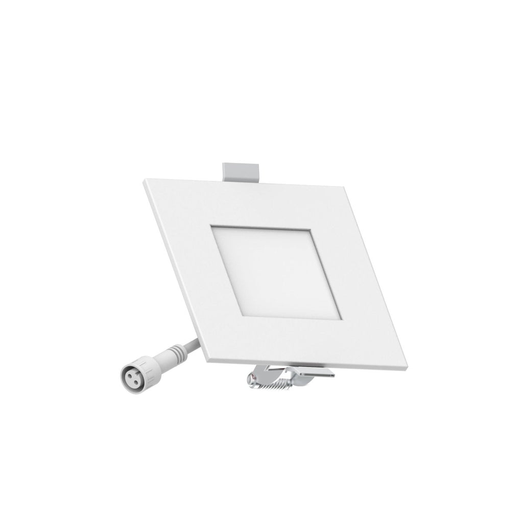 3" Inch Square 2 Hour Fire Rated Recessed Light Slim Canless LED Wafer Lights - Wet Rated - 5CCT 2700K-5000K - 550LM