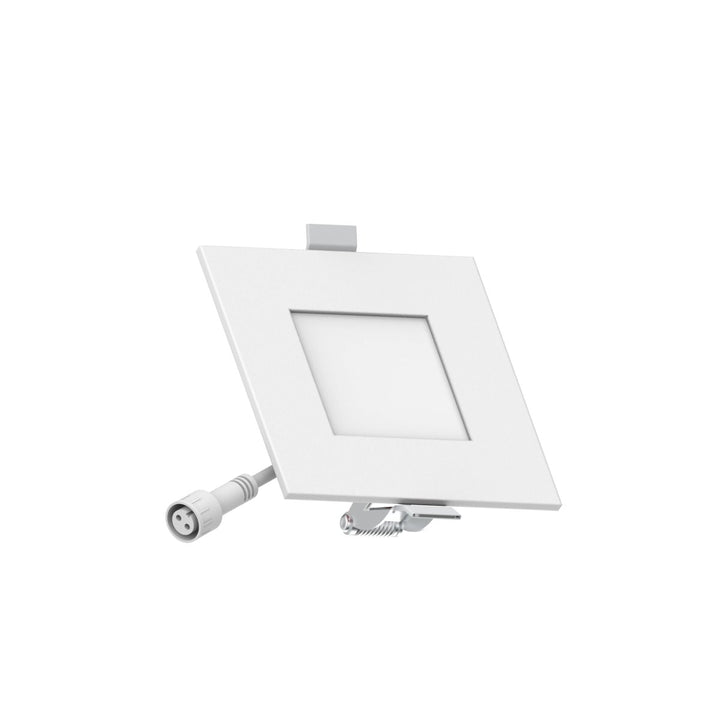3" Inch Square 2 Hour Fire Rated Recessed Light Slim Canless LED Wafer Lights - Wet Rated - 5CCT 2700K-5000K - 550LM