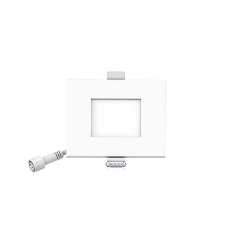 3" Inch Square 2 Hour Fire Rated Recessed Light Slim Canless LED Wafer Lights - Wet Rated - 5CCT 2700K-5000K - 550LM