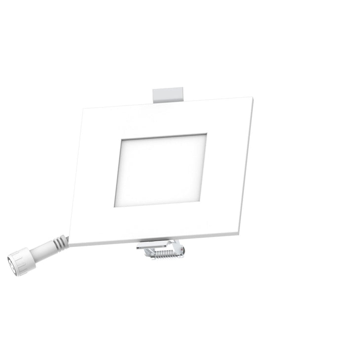 3" Inch Square 2 Hour Fire Rated Recessed Light Slim Canless LED Wafer Lights - Wet Rated - 5CCT 2700K-5000K - 550LM