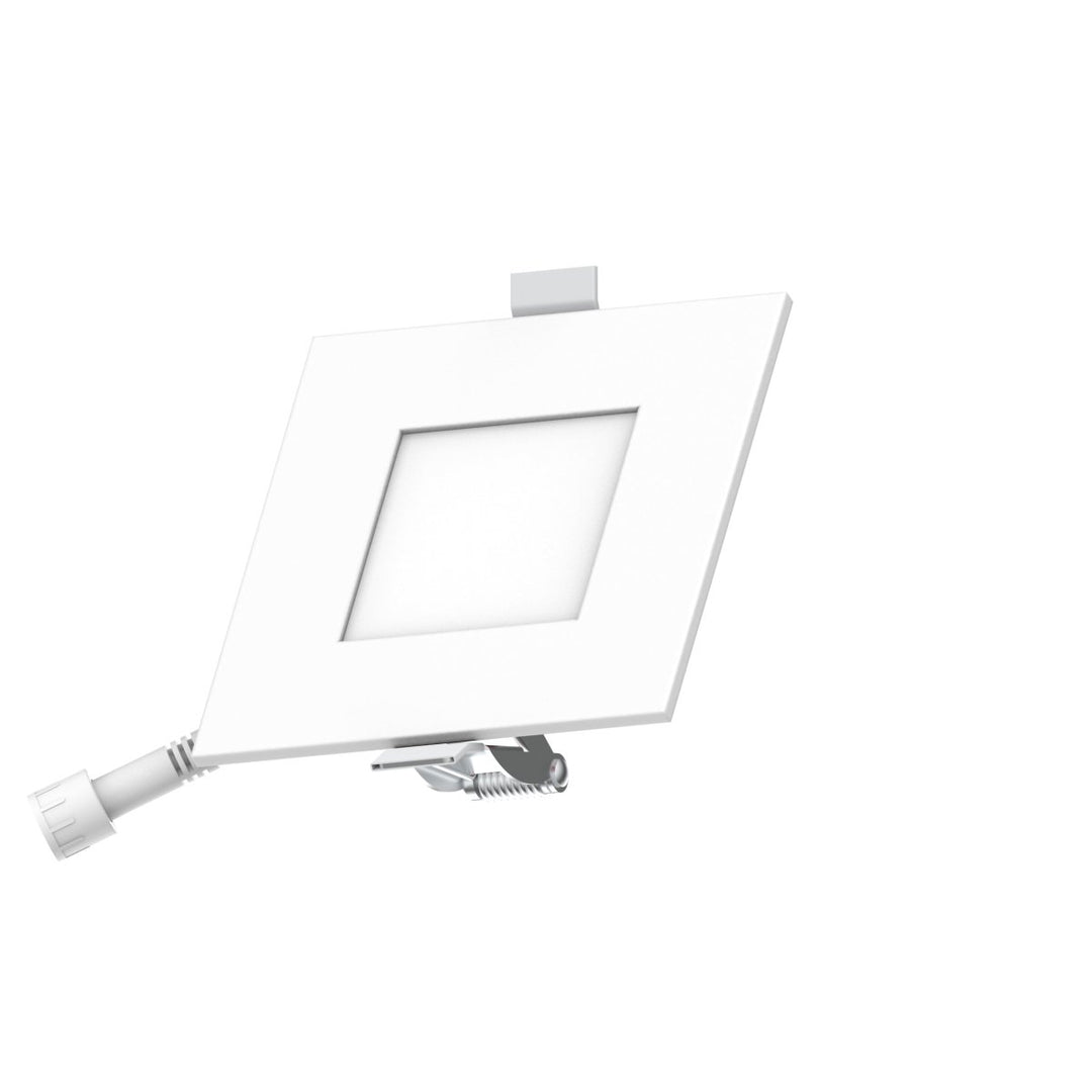 3" Inch Square 2 Hour Fire Rated Recessed Light Slim Canless LED Wafer Lights - Wet Rated - 5CCT 2700K-5000K - 550LM