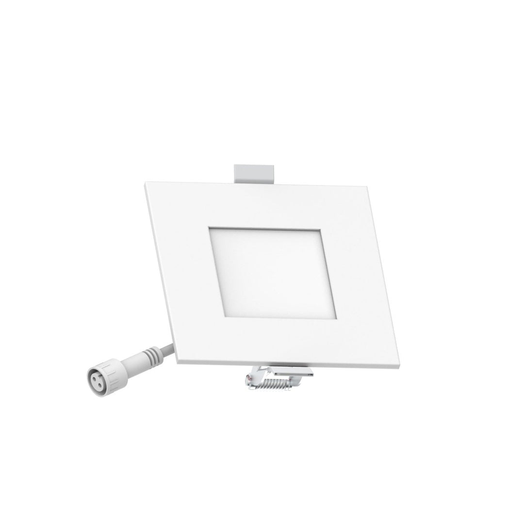 3" Inch Square 2 Hour Fire Rated Recessed Light Slim Canless LED Wafer Lights - Wet Rated - 5CCT 2700K-5000K - 550LM