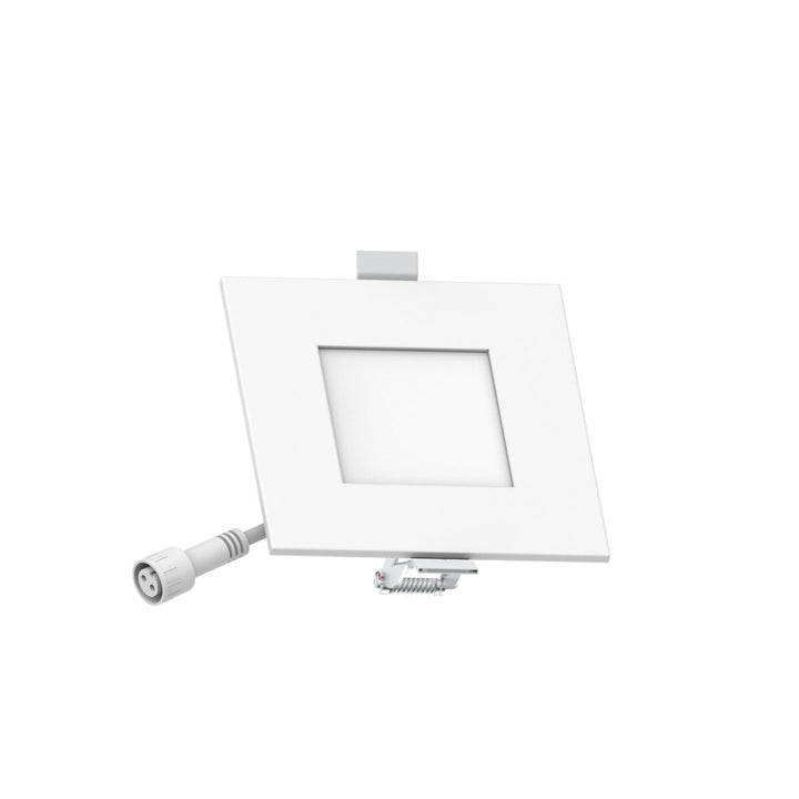 3" Inch Square 2 Hour Fire Rated Recessed Light Slim Canless LED Wafer Lights - Wet Rated - 5CCT 2700K-5000K - 550LM