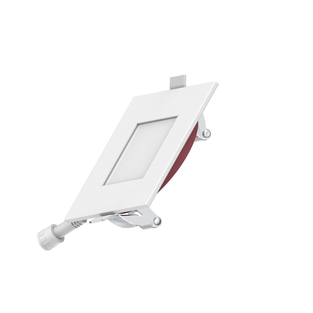 3" Inch Square 2 Hour Fire Rated Recessed Light Slim Canless LED Wafer Lights - Wet Rated - 5CCT 2700K-5000K - 550LM