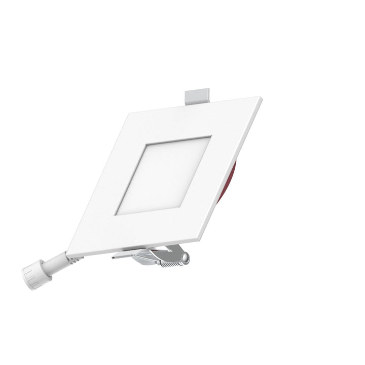3" Inch Square 2 Hour Fire Rated Recessed Light Slim Canless LED Wafer Lights - Wet Rated - 5CCT 2700K-5000K - 550LM