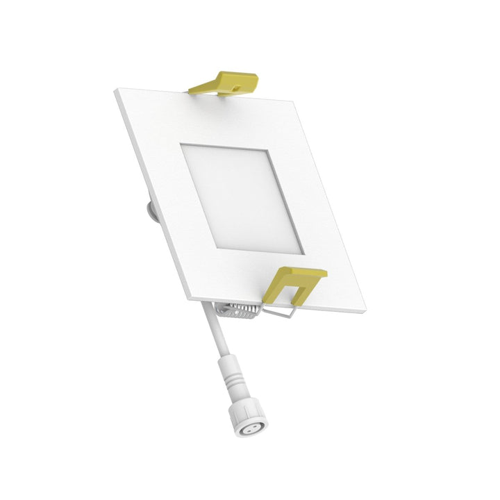 3" Inch Square Canless Recessed Lighting Slim LED Wafer Lights - Wet Rated - 5CCT 2700K-5000K - 550LM