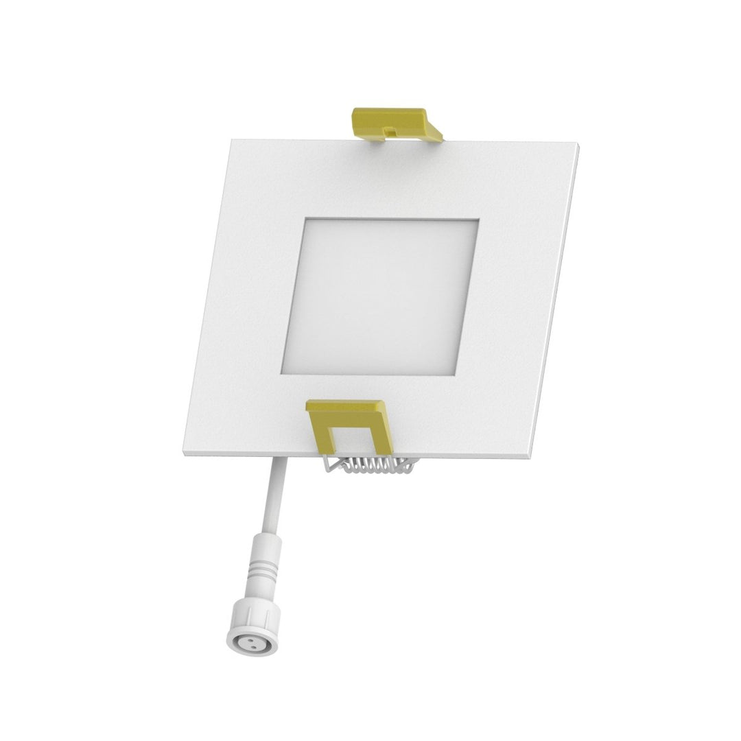 3" Inch Square Canless Recessed Lighting Slim LED Wafer Lights - Wet Rated - 5CCT 2700K-5000K - 550LM