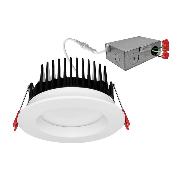 4 Inch Anti-Glare Recessed Lighting Canless LED Downlights 120V - 15W - Frosted Lens - Wet Rated - 5CCT 2700K-5000K - 1300LM