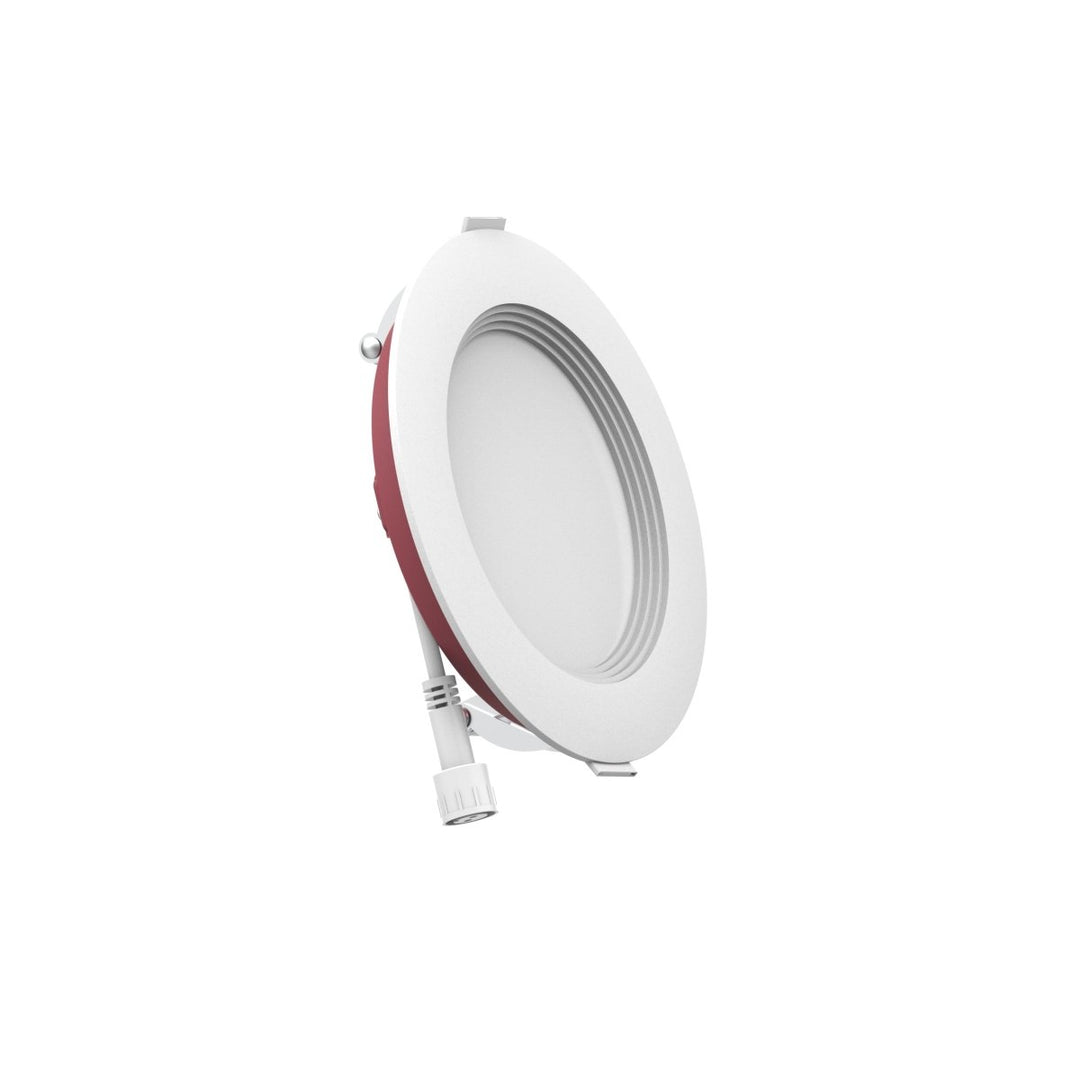 4" Inch Baffle Trim 2 Hour Fire Rated Recessed Light Slim Canless LED Wafer Lights - Wet Rated - 5CCT 2700K-5000K - 900LM