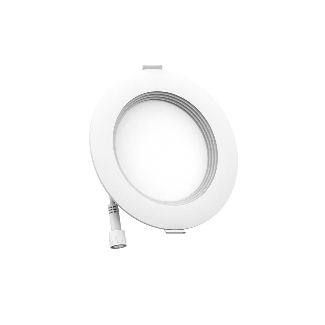 4" Inch Baffle Trim 2 Hour Fire Rated Recessed Light Slim Canless LED Wafer Lights - Wet Rated - 5CCT 2700K-5000K - 900LM