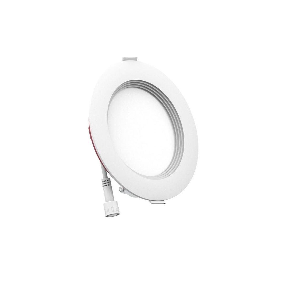 4" Inch Baffle Trim 2 Hour Fire Rated Recessed Light Slim Canless LED Wafer Lights - Wet Rated - 5CCT 2700K-5000K - 900LM