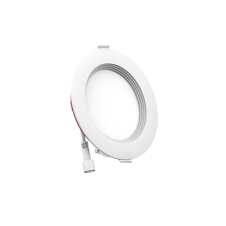 4" Inch Baffle Trim 2 Hour Fire Rated Recessed Light Slim Canless LED Wafer Lights - Wet Rated - 5CCT 2700K-5000K - 900LM