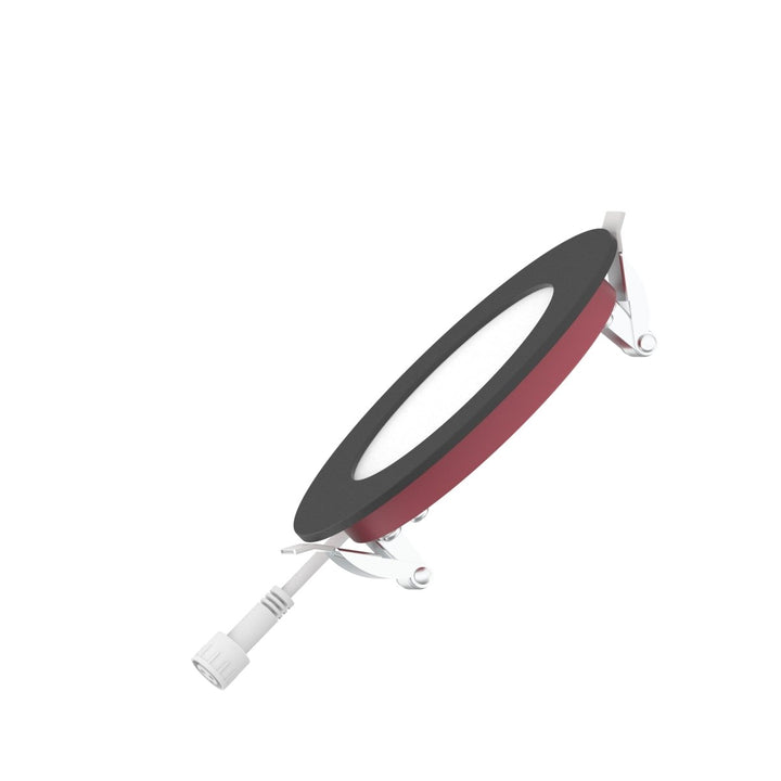 4" Inch Black 2 Hour Fire Rated Recessed Light Slim Canless LED Wafer Lights - Wet Rated - 5CCT 2700K-5000K - 900LM