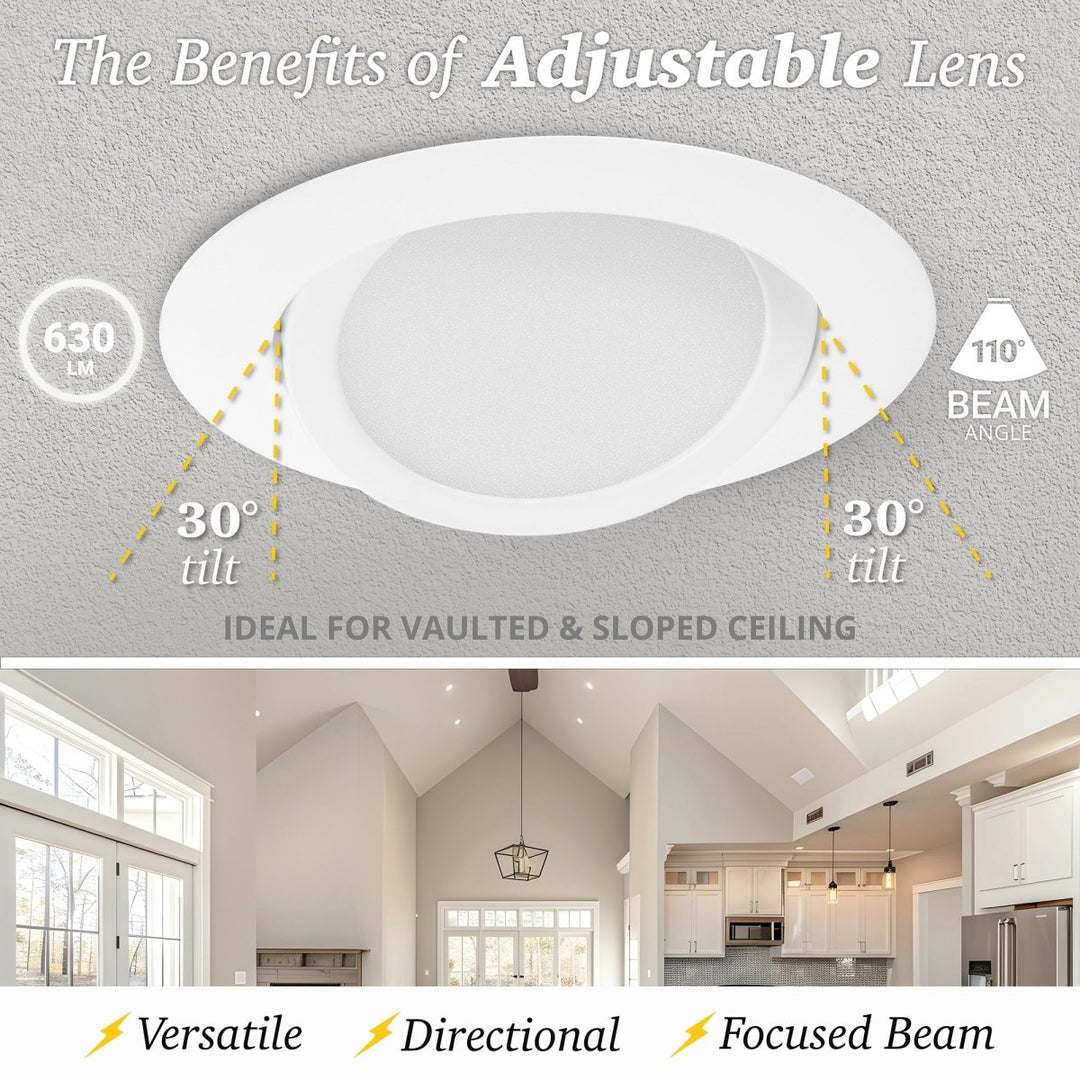 4 Recessed Lights For Sloped Ceilings POPANU 4 Inch LED Gimbal