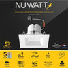 4" Inch Square Recessed Lighting Retrofit Can Lights - Wet Rated - 5CCT 2700K-5000K - 750LM