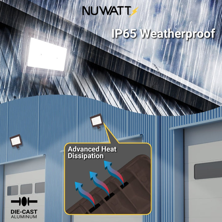 50W Bronze Flood Light LED Outdoor Security Lights - Waterproof - 3CCT 3000K-5000K - 7050LM - Knuckle Mount