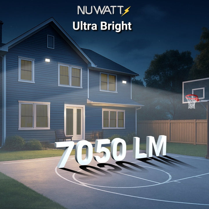 50W Bronze Flood Light LED Outdoor Security Lights - Waterproof - 3CCT 3000K-5000K - 7050LM - Knuckle Mount