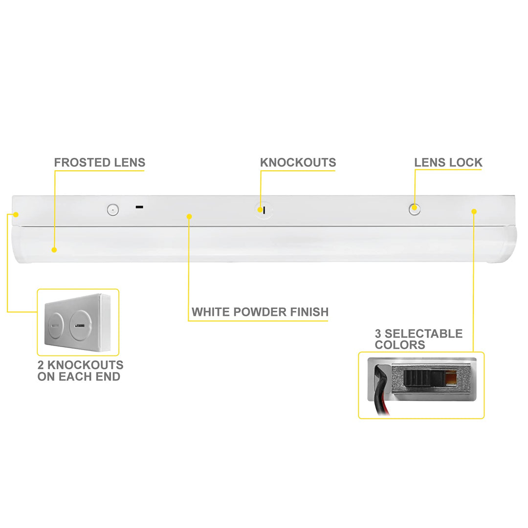 NUWATT 4 FT LED Linear Shop Light - Wattage Selectable 40W/30W/20W - 5200 Lumens - 120-277V - 3 CCT 3000K, 4000K, 5000K (4 Pack) | | Nuwatt Lighting