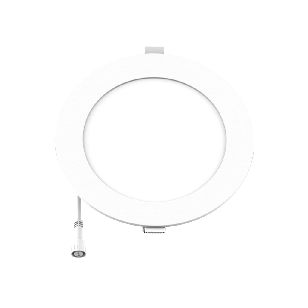 6" Inch 2 Hour Fire Rated Recessed Light Slim Canless LED Wafer Lights - Emergency Battery Back Up Installed - Wet Rated - 5CCT 2700K-5000K - 1200LM