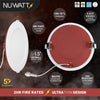 6" Inch 2 Hour Fire Rated Recessed Light Slim Canless LED Wafer Lights - Wet Rated - 5CCT 2700K-5000K - 1200LM