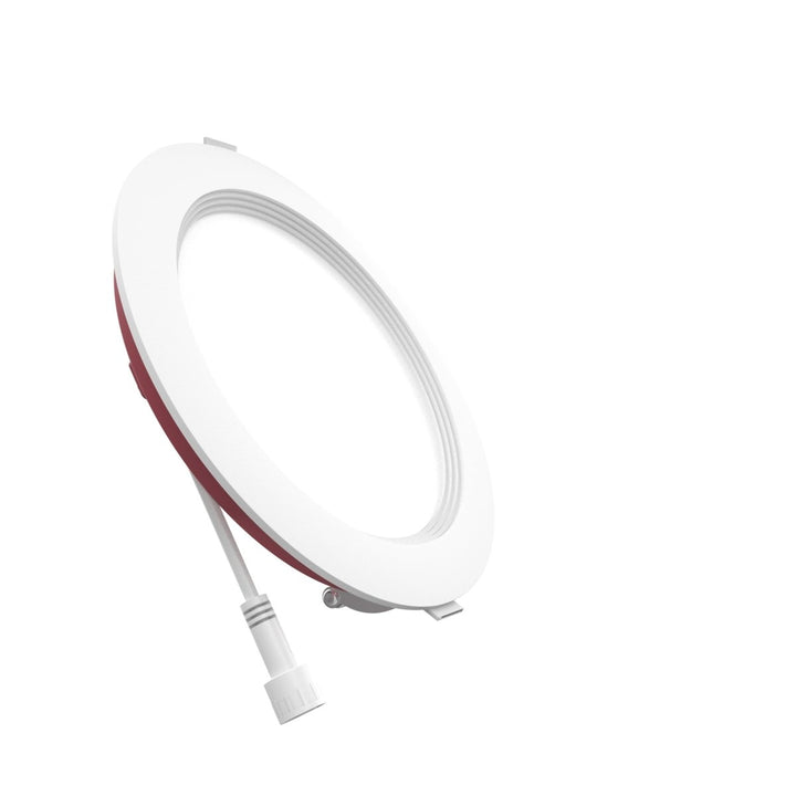 6" Inch Baffle Trim 2 Hour Fire Rated Recessed Light Slim Canless LED Wafer Lights - Wet Rated - 5CCT 2700K-5000K - 1200LM